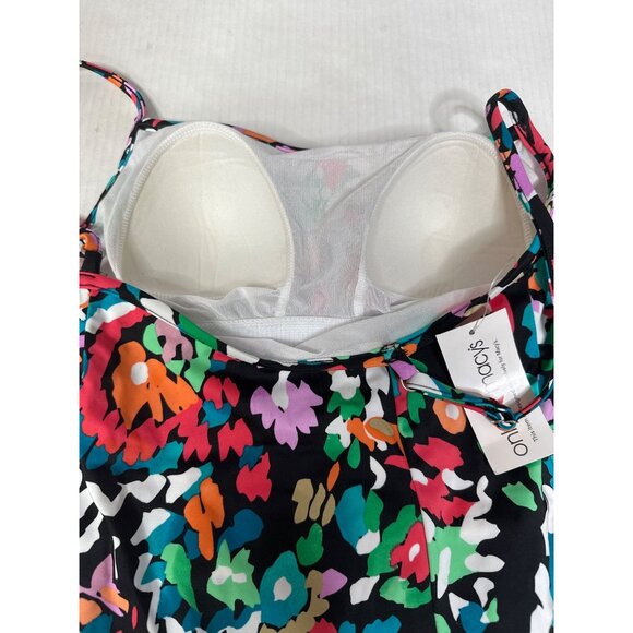 Swim Solutions Women’s Size 8 Floral Swim Dress Built-In Bra Full Coverage - Picture 7 of 8